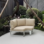 Minimalist Outdoor Teak & Aluminum Sofa - 1/2 Seater For Outdoor Patio & Garden Lumendat