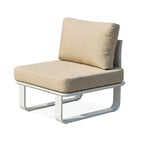 Minimalist Outdoor Teak & Aluminum Sofa - 1/2 Seater For Outdoor Patio & Garden Lumendat