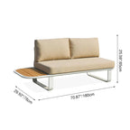 Minimalist Outdoor Teak & Aluminum Sofa - 1/2 Seater For Outdoor Patio & Garden Lumendat