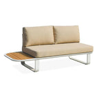 Minimalist Outdoor Teak & Aluminum Sofa - 1/2 Seater For Outdoor Patio & Garden Lumendat