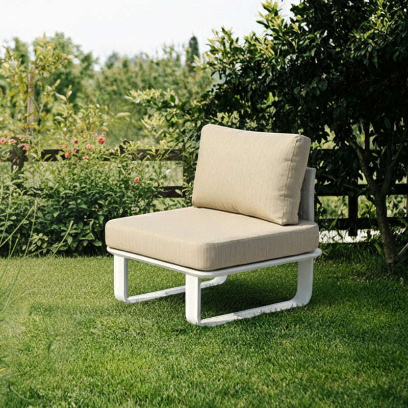Minimalist Outdoor Teak & Aluminum Sofa - 1/2 Seater For Outdoor Patio & Garden Lumendat