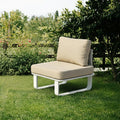 Minimalist Outdoor Teak & Aluminum Sofa - 1/2 Seater For Outdoor Patio & Garden Lumendat