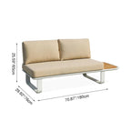 Minimalist Outdoor Teak & Aluminum Sofa - 1/2 Seater For Outdoor Patio & Garden Lumendat