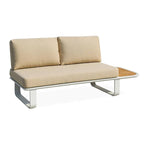 Minimalist Outdoor Teak & Aluminum Sofa - 1/2 Seater For Outdoor Patio & Garden Lumendat