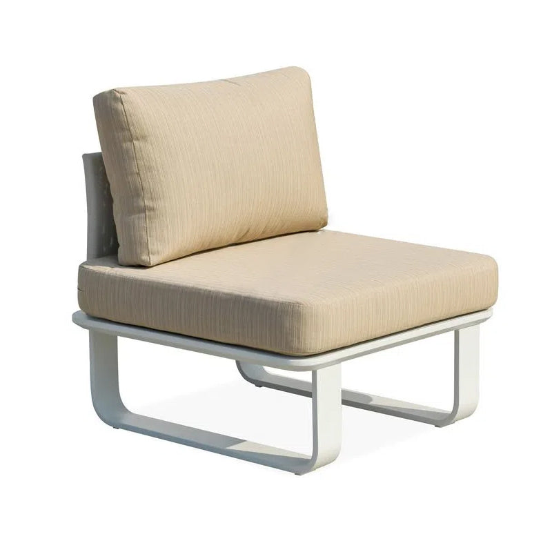 Minimalist Outdoor Teak & Aluminum Sofa - 1/2 Seater For Outdoor Patio & Garden Lumendat