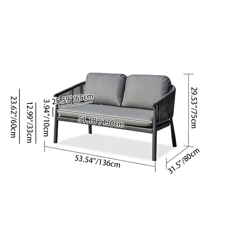 Contemporary Scandinavian Outdoor Garden Rope Sofa - 1/2/3 Seater For Balcony & Outdoor Patio Lumendat