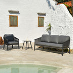 Contemporary Scandinavian Outdoor Garden Rope Sofa - 1/2/3 Seater For Balcony & Outdoor Patio Lumendat