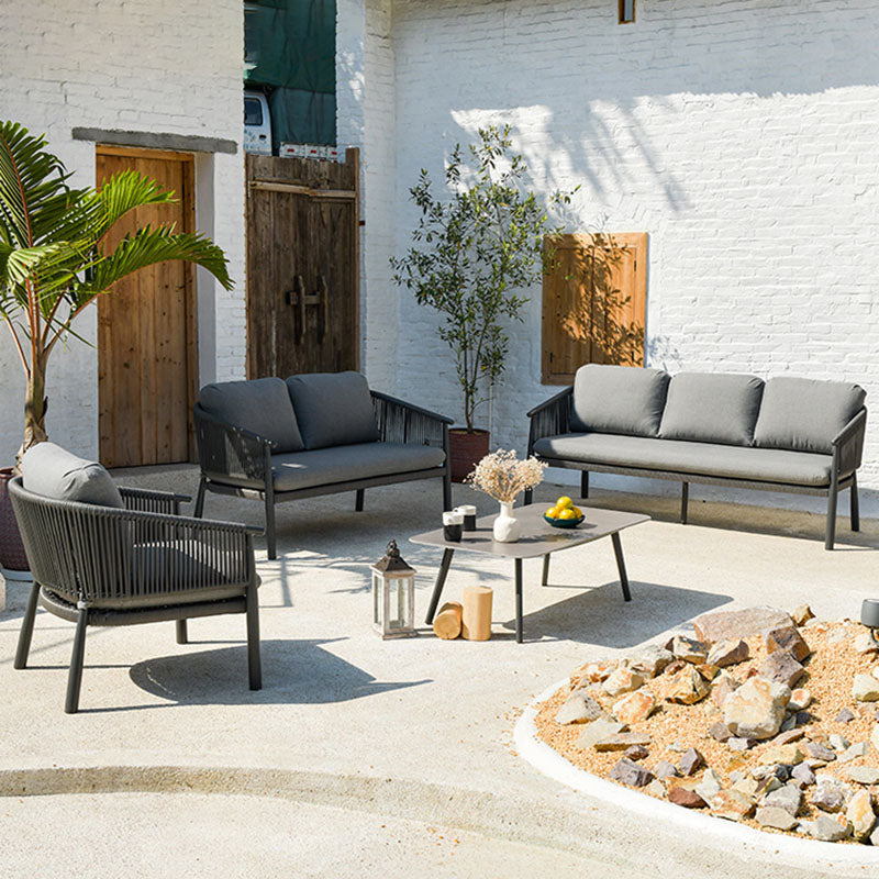 Contemporary Scandinavian Outdoor Garden Rope Sofa - 1/2/3 Seater For Balcony & Outdoor Patio Lumendat