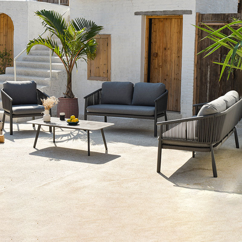 Contemporary Scandinavian Outdoor Garden Rope Sofa - 1/2/3 Seater For Balcony & Outdoor Patio Lumendat
