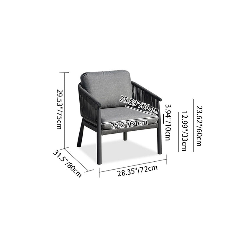 Contemporary Scandinavian Outdoor Garden Rope Sofa - 1/2/3 Seater For Balcony & Outdoor Patio Lumendat