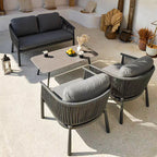 Contemporary Scandinavian Outdoor Garden Rope Sofa - 1/2/3 Seater For Balcony & Outdoor Patio Lumendat