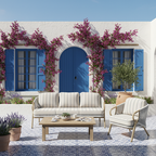 Contemporary Scandinavian Outdoor Garden Resin Sofa - 1/3 Seater For Balcony & Outdoor Patio Lumendat
