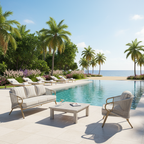 Contemporary Scandinavian Outdoor Garden Resin Sofa - 1/3 Seater For Balcony & Outdoor Patio Lumendat