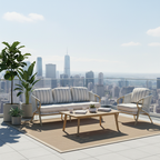 Contemporary Scandinavian Outdoor Garden Resin Sofa - 1/3 Seater For Balcony & Outdoor Patio Lumendat
