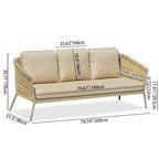 Traditional French Outdoor Rope Woven Sofa - 1/2/3 Seater For Balcony & Outdoor Patio Lumendat