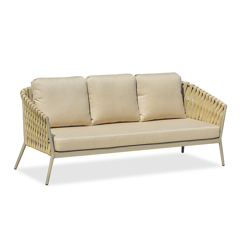 Traditional French Outdoor Rope Woven Sofa - 1/2/3 Seater For Balcony & Outdoor Patio Lumendat