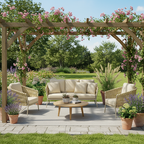 Traditional French Outdoor Rope Woven Sofa - 1/2/3 Seater For Balcony & Outdoor Patio Lumendat
