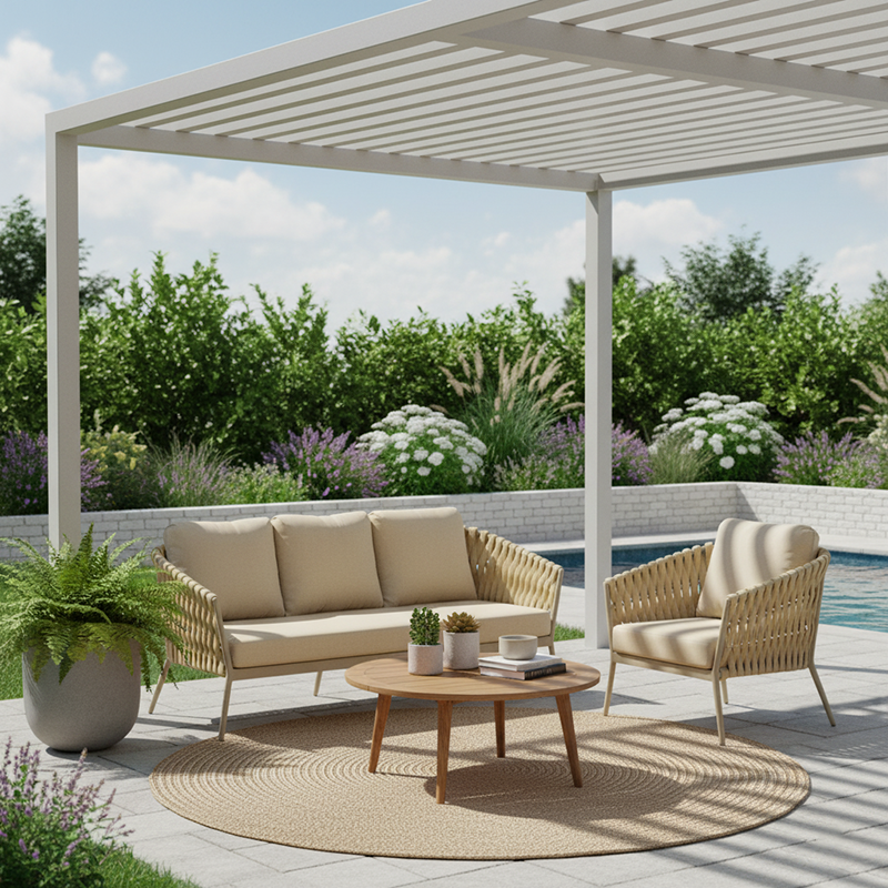 Traditional French Outdoor Rope Woven Sofa - 1/2/3 Seater For Balcony & Outdoor Patio Lumendat
