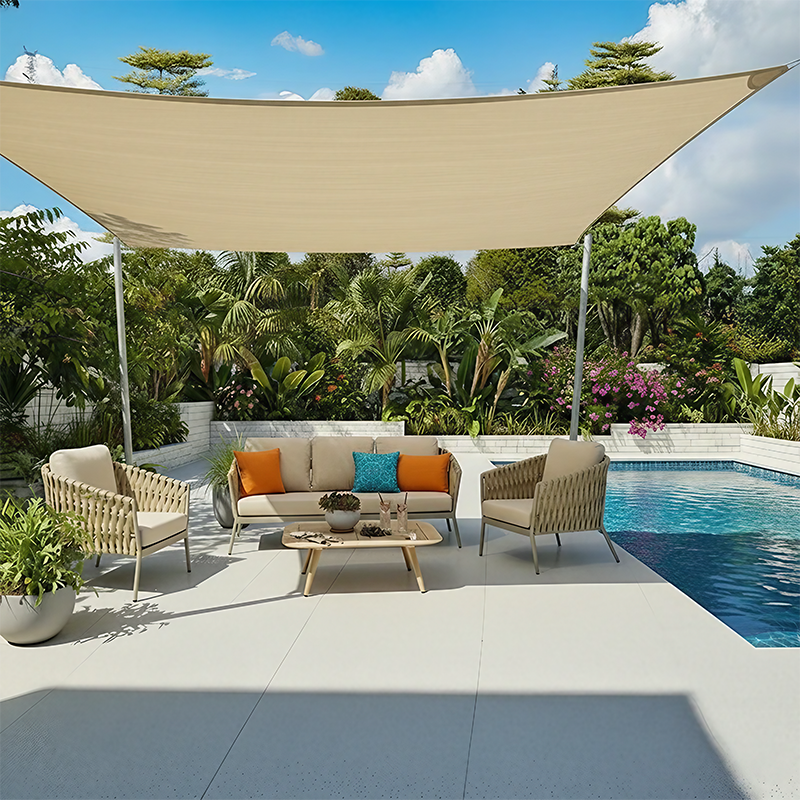 Traditional French Outdoor Rope Woven Sofa - 1/2/3 Seater For Balcony & Outdoor Patio Lumendat