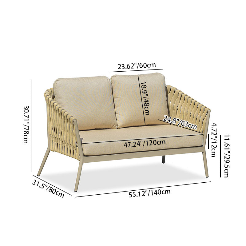Traditional French Outdoor Rope Woven Sofa - 1/2/3 Seater For Balcony & Outdoor Patio Lumendat