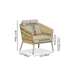 Traditional French Outdoor Rope Woven Sofa - 1/2/3 Seater For Balcony & Outdoor Patio Lumendat