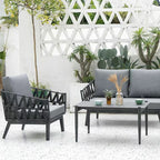 Modern Minimalist Outdoor Garden Rope Sofa - 1/2/3 Seater For Balcony & Outdoor Patio Lumendat