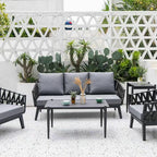 Modern Minimalist Outdoor Garden Rope Sofa - 1/2/3 Seater For Balcony & Outdoor Patio Lumendat