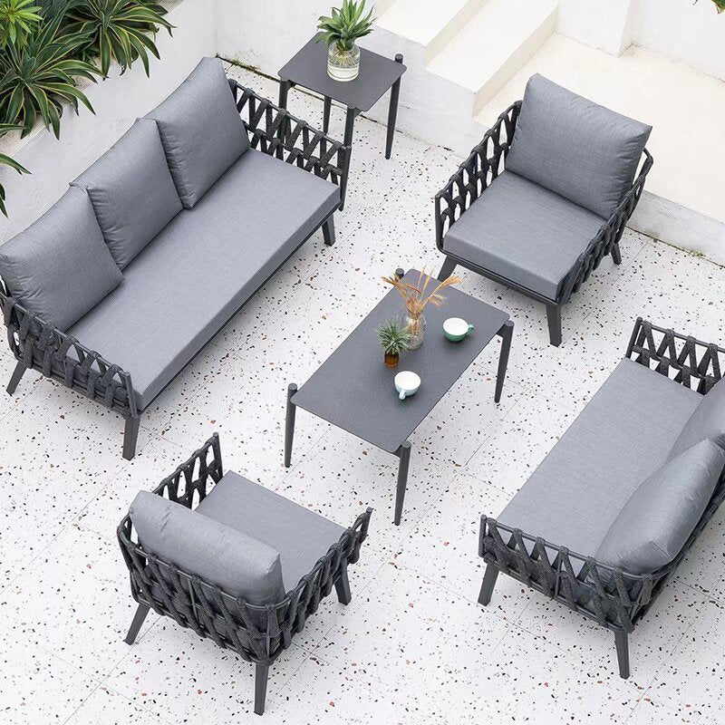 Modern Minimalist Outdoor Garden Rope Sofa - 1/2/3 Seater For Balcony & Outdoor Patio Lumendat