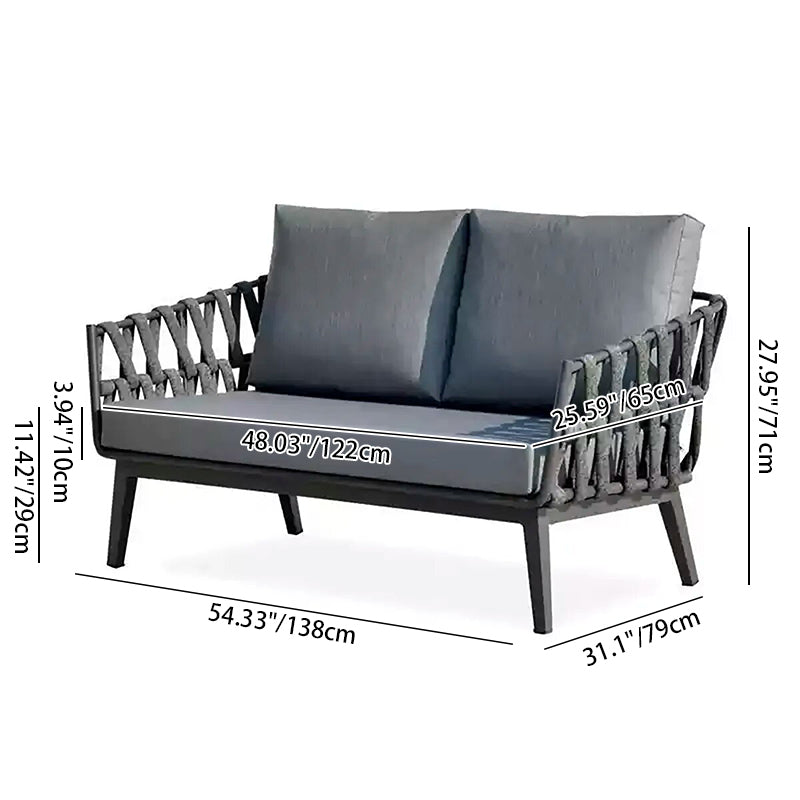 Modern Minimalist Outdoor Garden Rope Sofa - 1/2/3 Seater For Balcony & Outdoor Patio Lumendat
