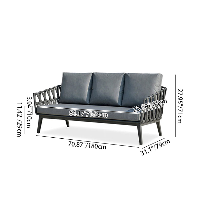 Modern Minimalist Outdoor Garden Rope Sofa - 1/2/3 Seater For Balcony & Outdoor Patio Lumendat