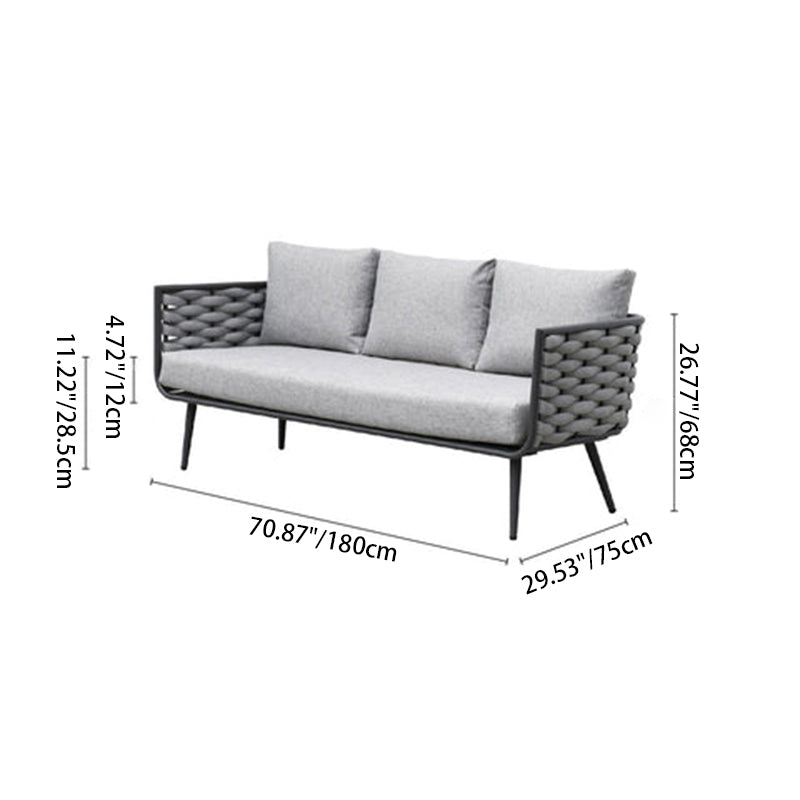 Traditional Chinese Outdoor Rope Weave Sofa - 1/2/3 Seater For Balcony & Outdoor Patio Lumendat