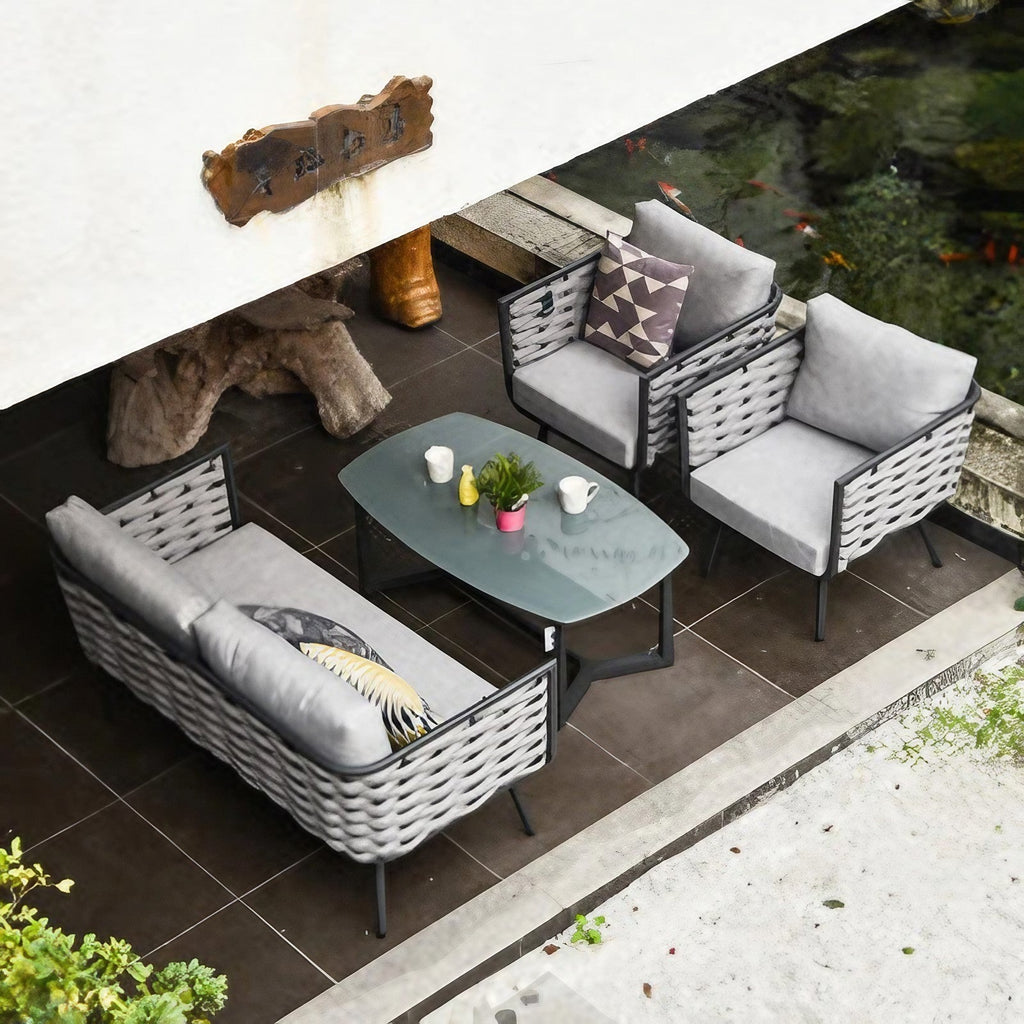 Traditional Chinese Outdoor Rope Weave Sofa - 1/2/3 Seater For Balcony & Outdoor Patio Lumendat