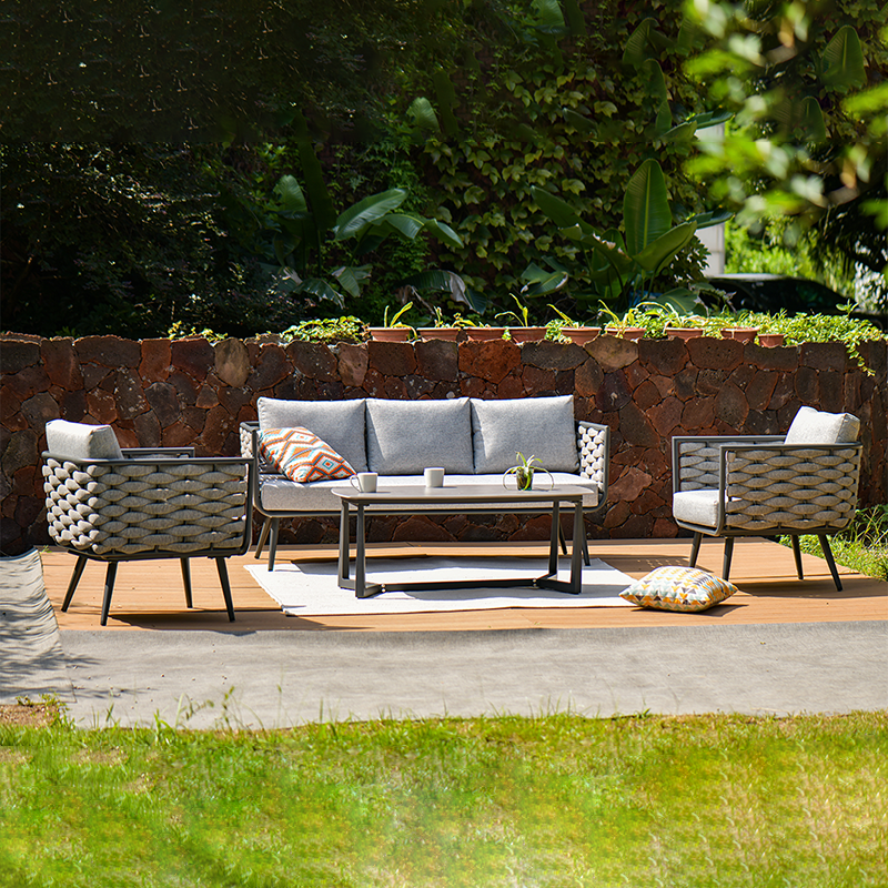 Traditional Chinese Outdoor Rope Weave Sofa - 1/2/3 Seater For Balcony & Outdoor Patio Lumendat