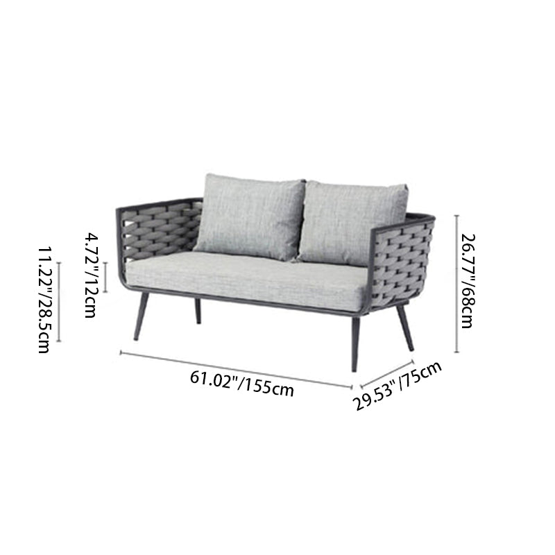 Traditional Chinese Outdoor Rope Weave Sofa - 1/2/3 Seater For Balcony & Outdoor Patio Lumendat