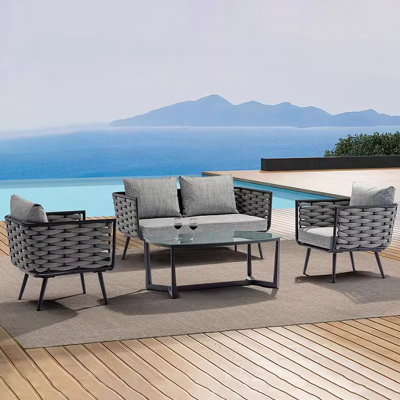 Traditional Chinese Outdoor Rope Weave Sofa - 1/2/3 Seater For Balcony & Outdoor Patio Lumendat