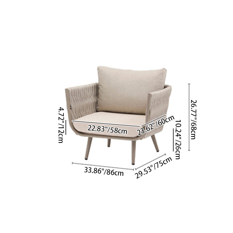 Contemporary Scandinavian Outdoor Rope Weave Sofa - 1/2/3 Seater For Balcony & Outdoor Patio Lumendat