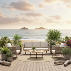 Contemporary Scandinavian Outdoor Rope Weave Sofa - 1/2/3 Seater For Balcony & Outdoor Patio Lumendat