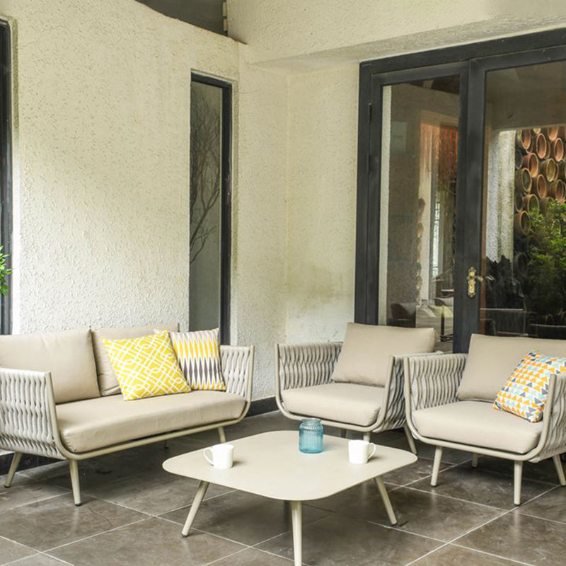 Contemporary Scandinavian Outdoor Rope Weave Sofa - 1/2/3 Seater For Balcony & Outdoor Patio Lumendat