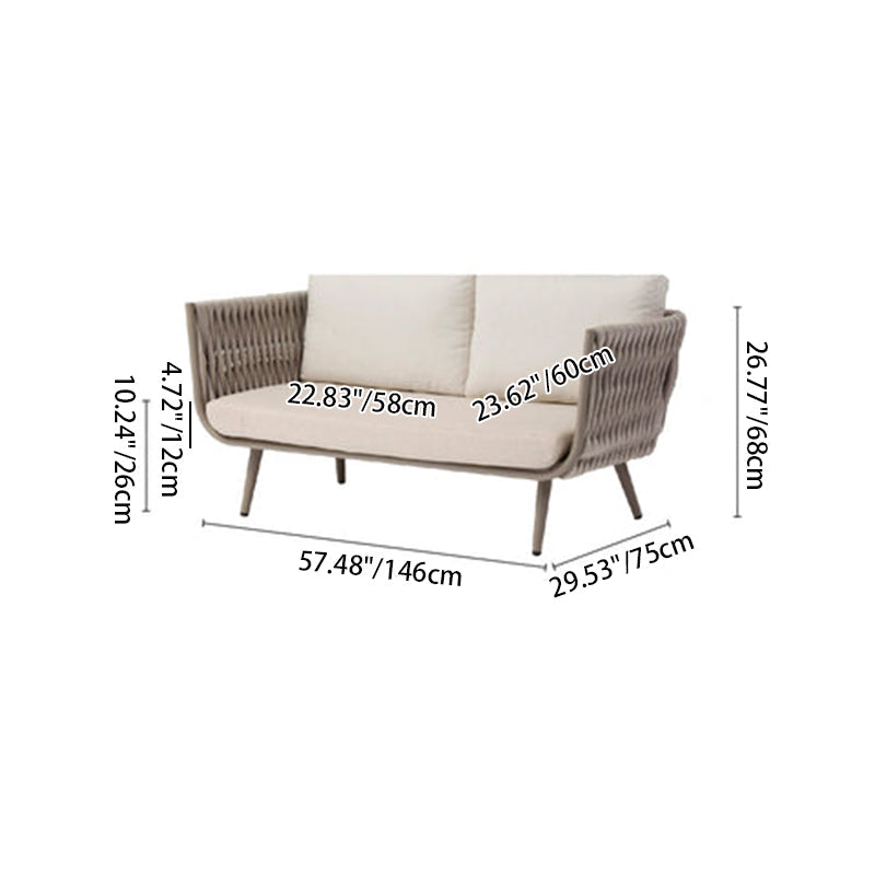Contemporary Scandinavian Outdoor Rope Weave Sofa - 1/2/3 Seater For Balcony & Outdoor Patio Lumendat