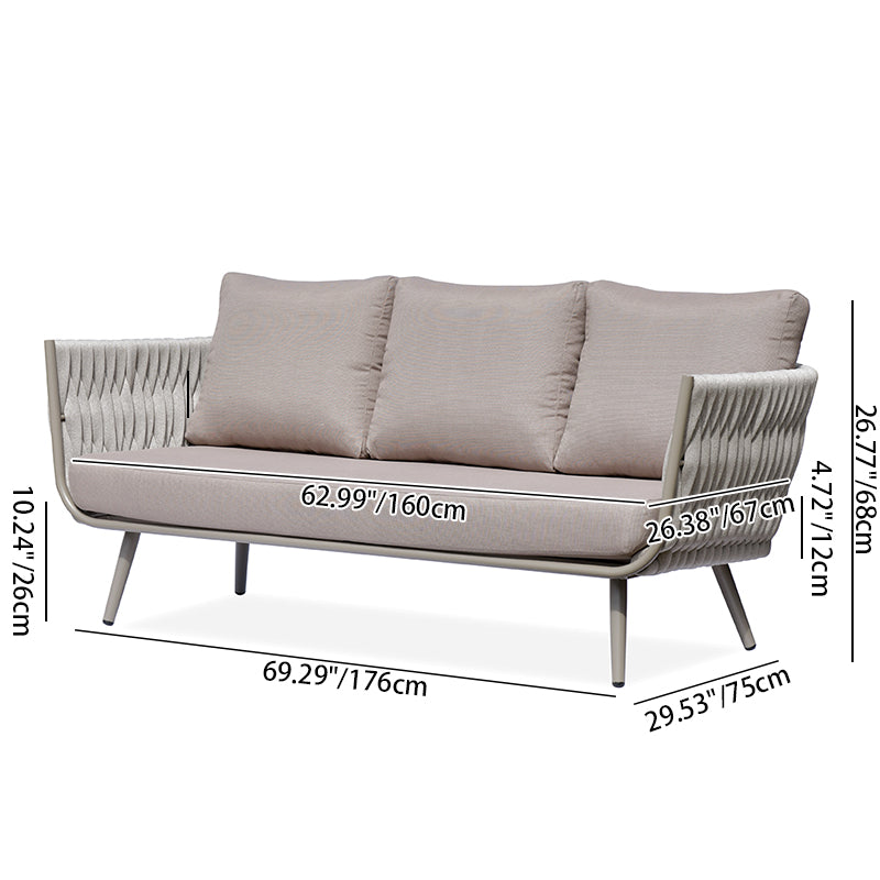 Contemporary Scandinavian Outdoor Rope Weave Sofa - 1/2/3 Seater For Balcony & Outdoor Patio Lumendat