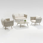 Contemporary Scandinavian Outdoor Rope Weave Sofa - 1/2/3 Seater For Balcony & Outdoor Patio Lumendat