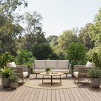 Contemporary Scandinavian Outdoor Rope Weave Sofa - 1/2/3 Seater For Balcony & Outdoor Patio Lumendat