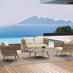 Contemporary Scandinavian Outdoor Rope Weave Sofa - 1/2/3 Seater For Balcony & Outdoor Patio Lumendat
