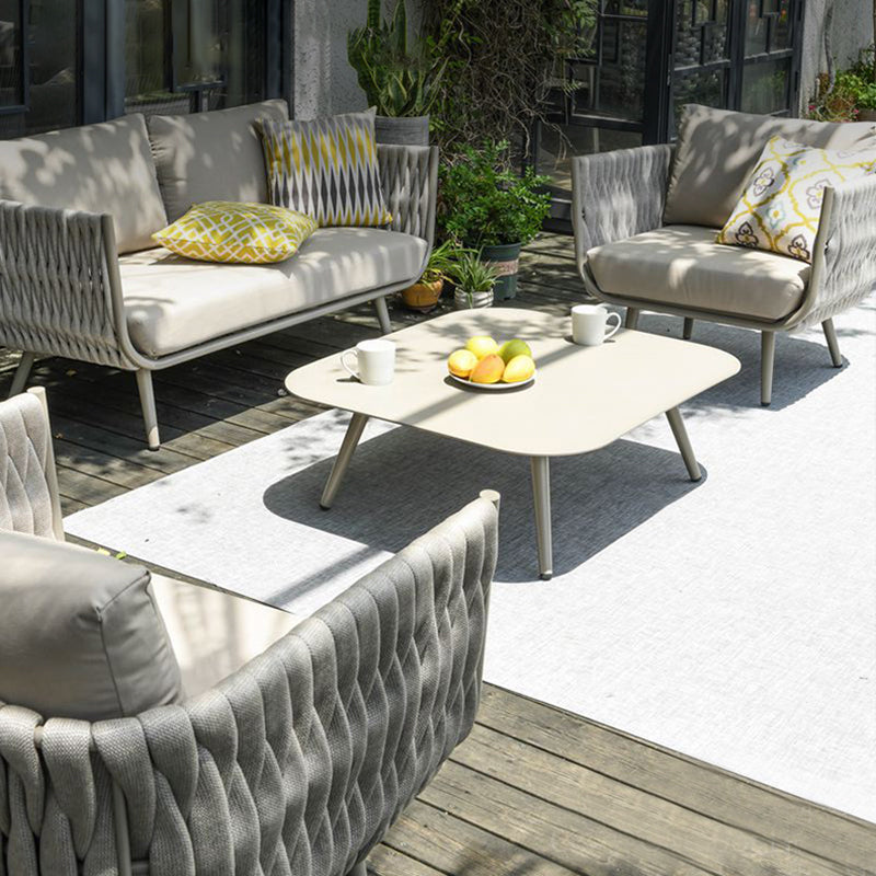 Contemporary Scandinavian Outdoor Rope Weave Sofa - 1/2/3 Seater For Balcony & Outdoor Patio Lumendat