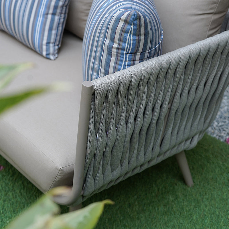Contemporary Scandinavian Outdoor Rope Weave Sofa - 1/2/3 Seater For Balcony & Outdoor Patio Lumendat