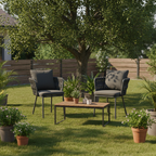 Contemporary Aluminum Outdoor Dining Chair - Waterproof Woven Backrest Accent Chair for Garden Lumendat