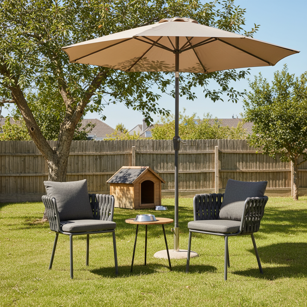 Contemporary Aluminum Outdoor Dining Chair - Waterproof Woven Backrest Accent Chair for Garden Lumendat