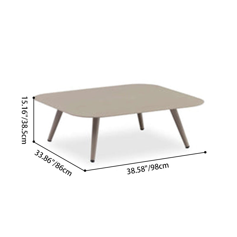 Minimalist Aluminum Side Table - Rectangle Square Accent Table With Sand-Texture Finish For Outdoor Lumendat