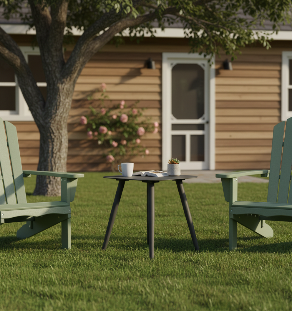 Minimalist Aluminum Side Table - Rectangle Square Accent Table With Sand-Texture Finish For Outdoor Lumendat