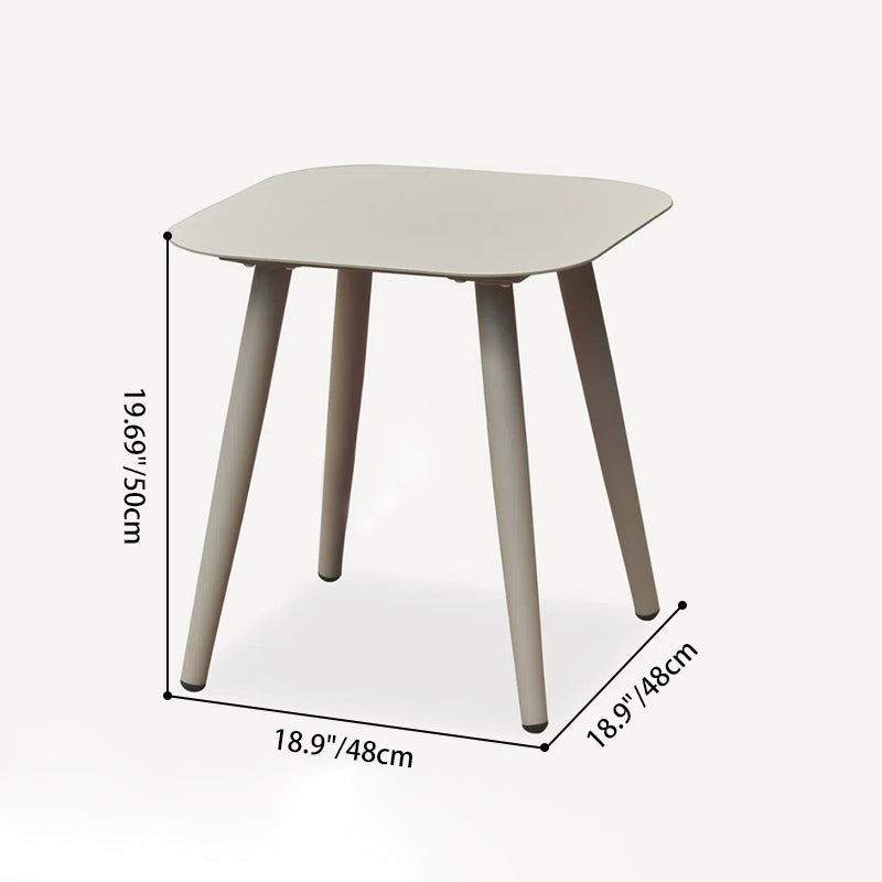 Minimalist Aluminum Side Table - Rectangle Square Accent Table With Sand-Texture Finish For Outdoor Lumendat